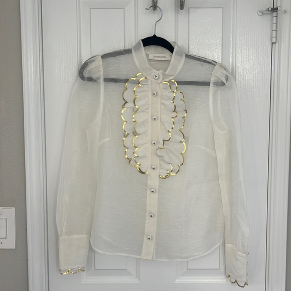 Zimmermann Tops - ZIMMERMANN Dancer Scalloped Shirt